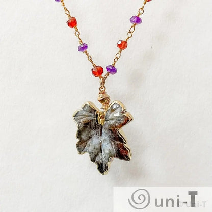Jasper Leaf Necklaces with Gold Filled Chain Regina McGearty