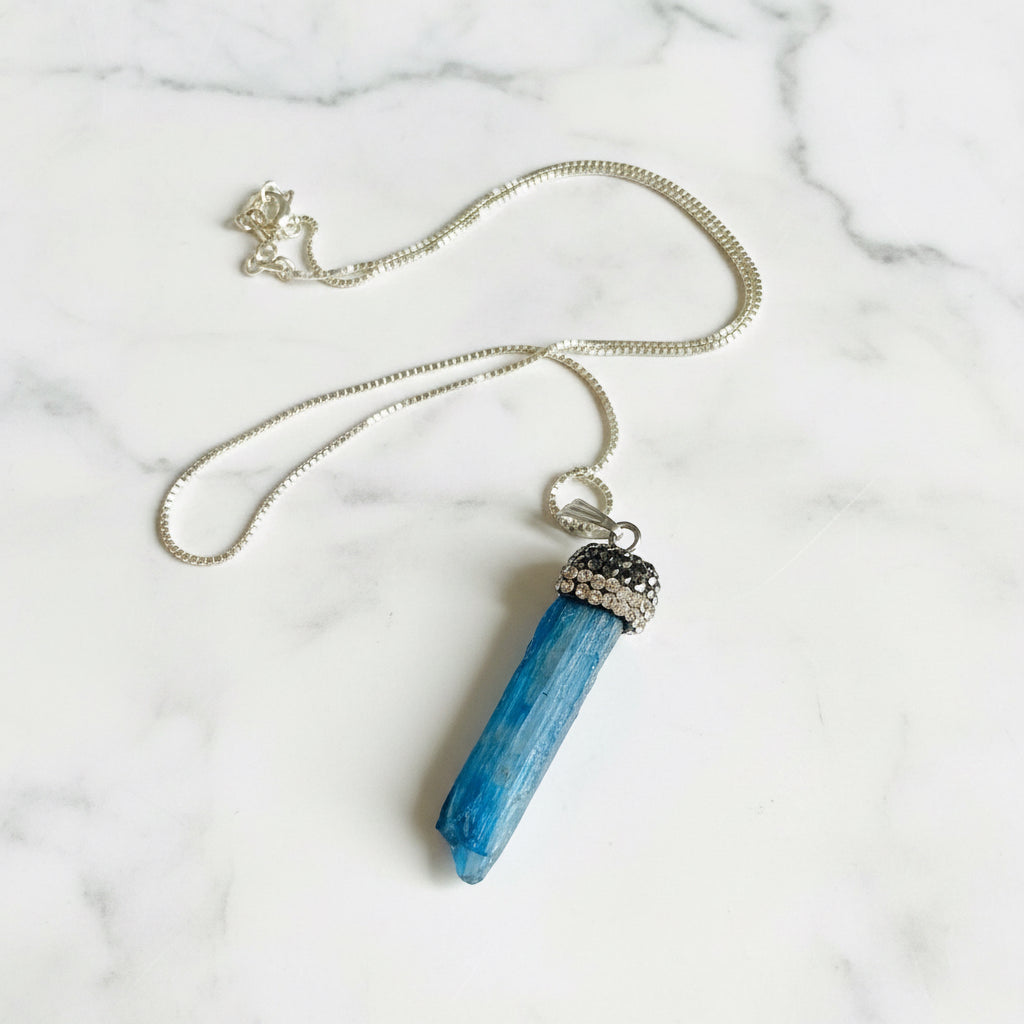 Kyanite, Kyanite Crystal Topped Pendant, Kyanite Necklace Janine Gerade