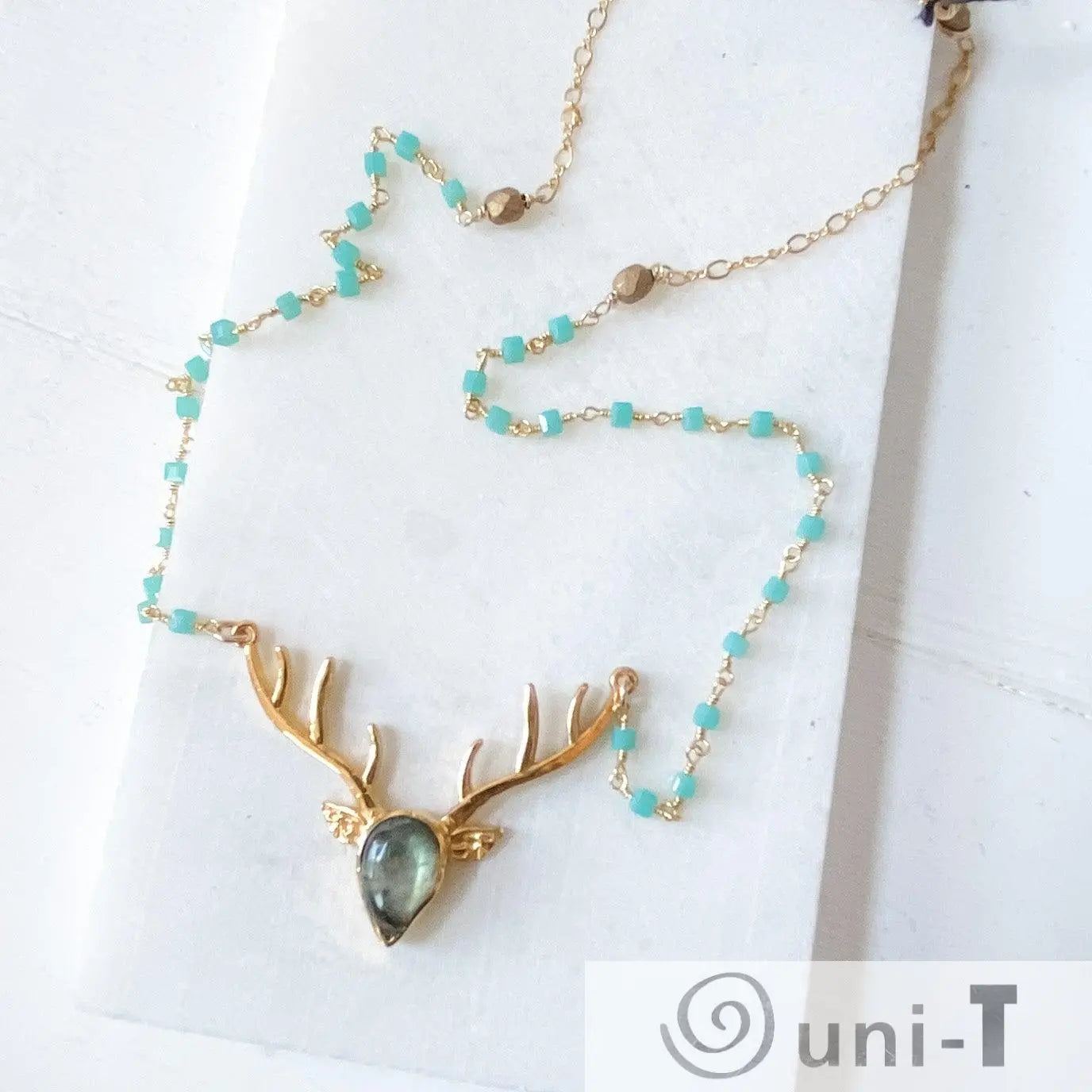 Labradorite Deer Antler Necklaces Regina McGearty