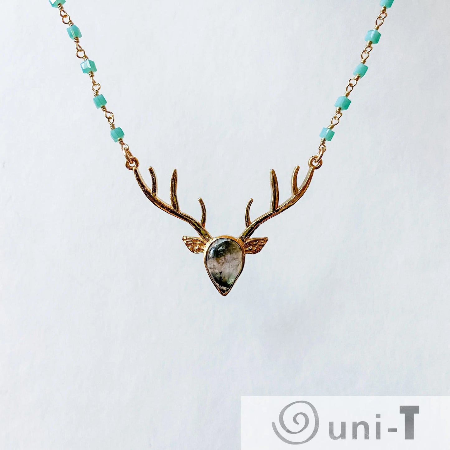 Labradorite Deer Antler Necklaces Regina McGearty