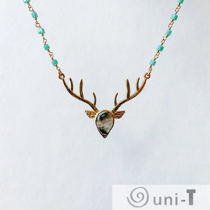 Labradorite Deer Antler Necklaces Regina McGearty