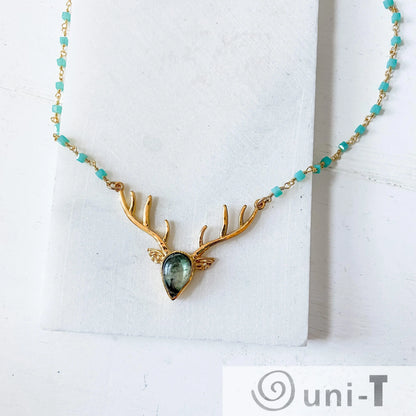 Labradorite Deer Antler Necklaces Regina McGearty
