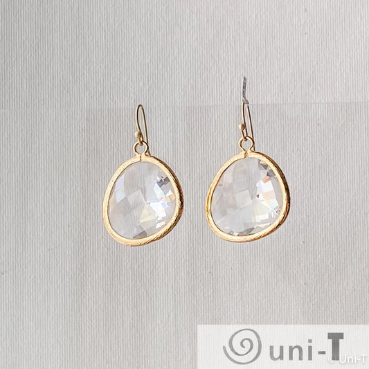 Large Gem Drop Earrings - Blue, Clear Lisa Trachtman