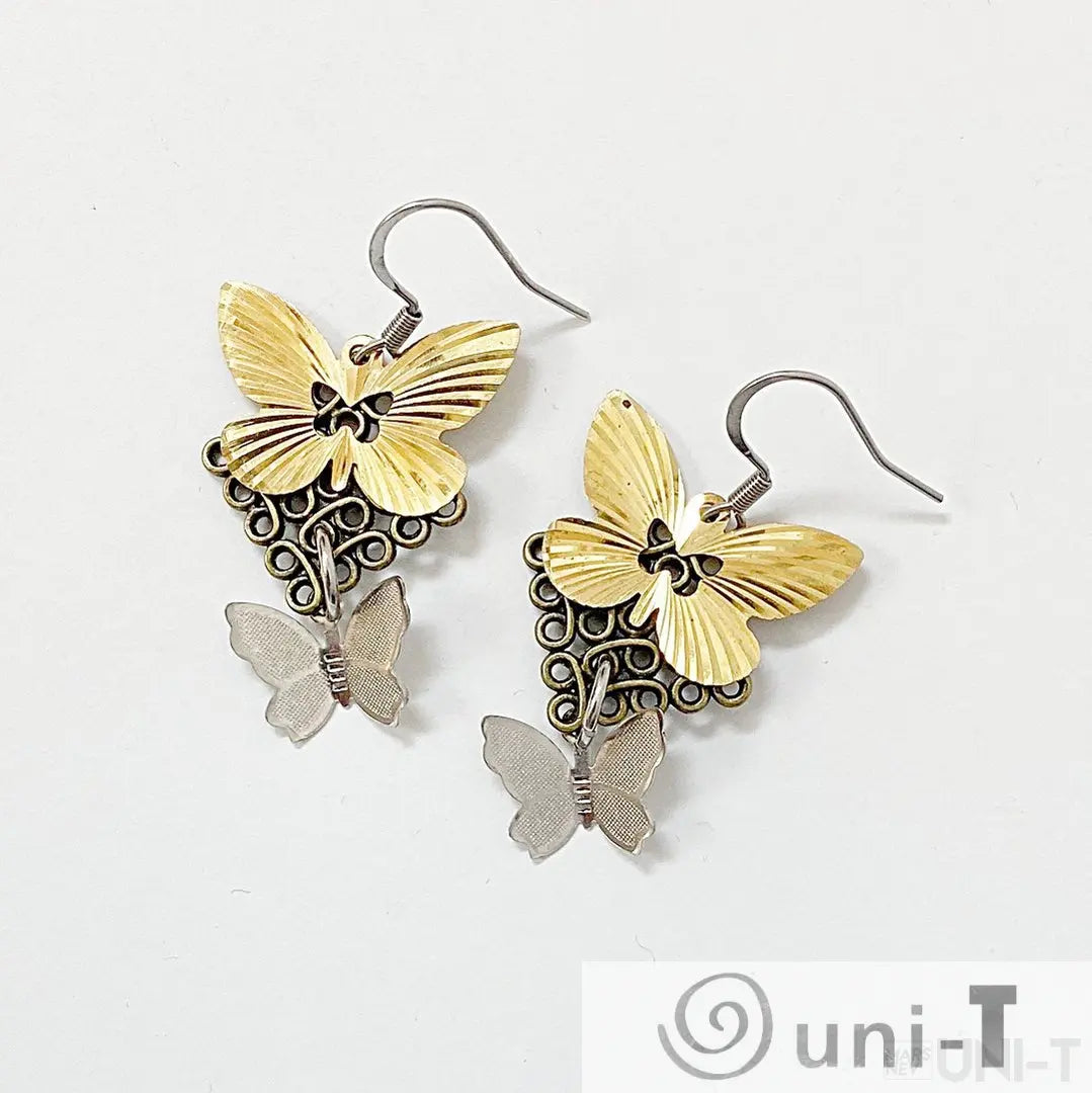 Layered Mix Metals Butterflies Earrings Shana Cohen