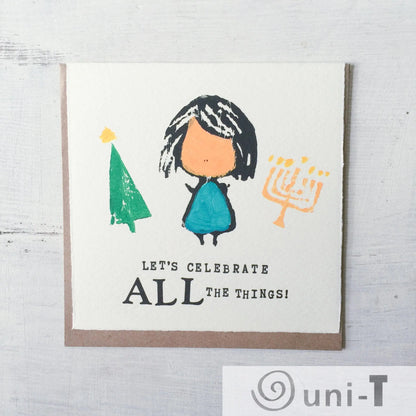 Let's Celebrate All The Things! - Letter Press Card Janine Kwoh
