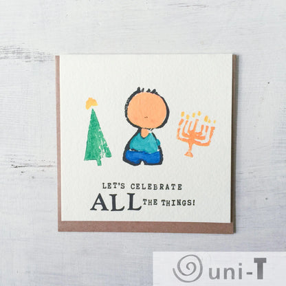 Let's Celebrate All The Things! - Letter Press Card Janine Kwoh