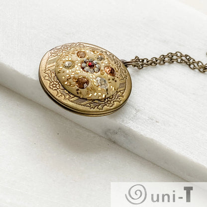 Locket Polymer Clay with Vintage Findings Necklace Karen Meninno