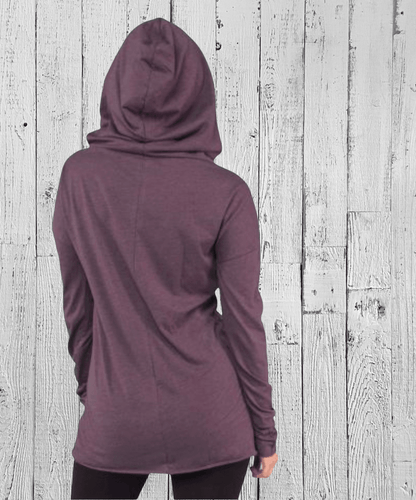 Lotus Organic Cotton Cowl Neck Yoga Hoodie, Made in USA Uni-T
