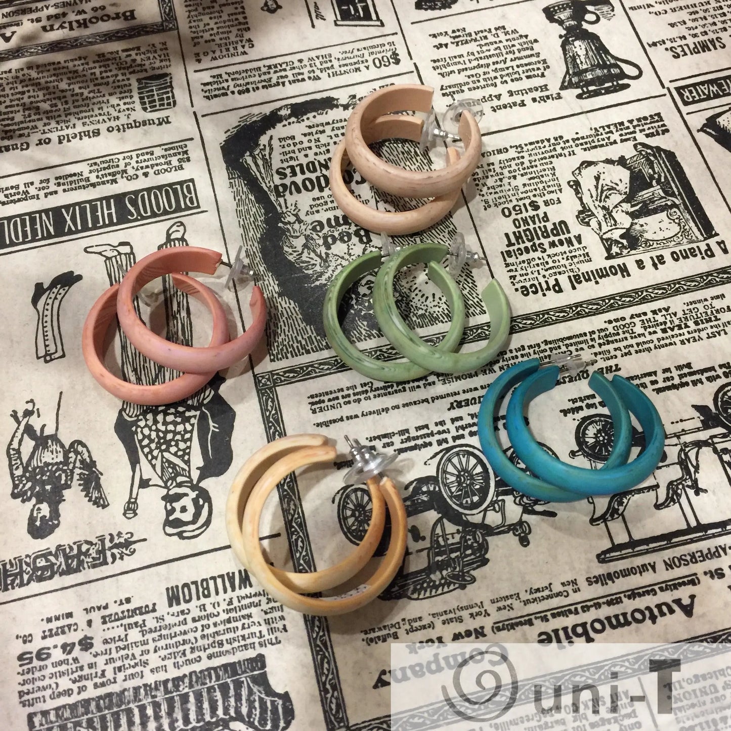 Lucite Hoop Earrings - Vintage Finish Lisa Trachtman