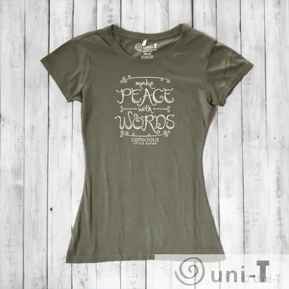 Make Peace With Words: Soft Fitted T-shirt (Choose Color) Conscious Style Guide