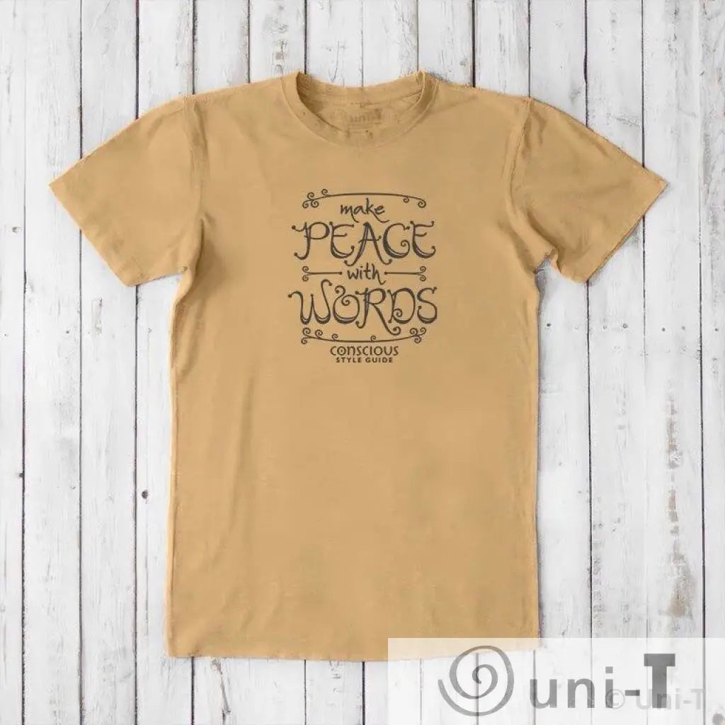 Make Peace With Words: Soft Straight-Cut T-shirt (Choose Color) Conscious Style Guide