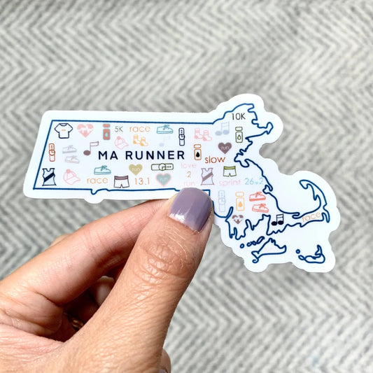 Massachusetts runner sticker Pen and Paces