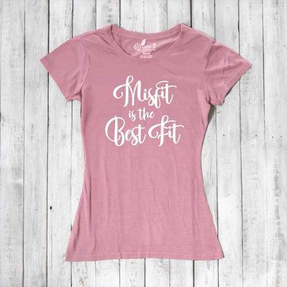 Rustic pink Women's Misfit T-Shirt made from bamboo and organic cotton. Features white empowering script for nonconformist style lovers.
