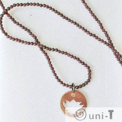 Mixed Garnet With Hand Cut Lotus Copper Charm & White Topaz Sasha Walsh