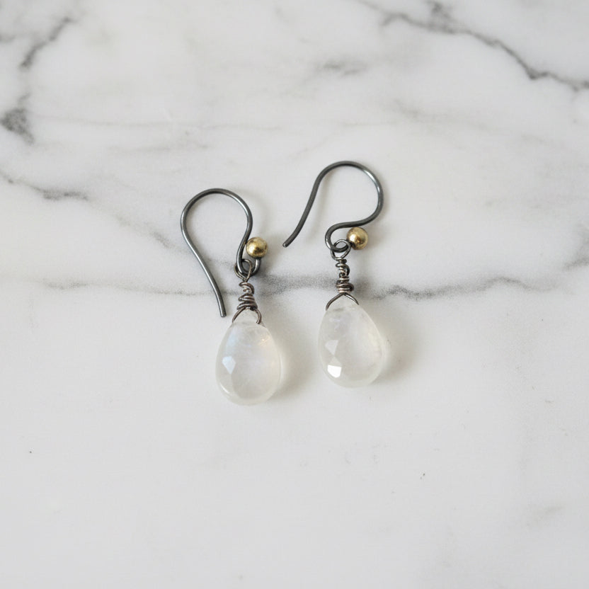 Moonstone Gold and Silver Earrings Janine Gerade