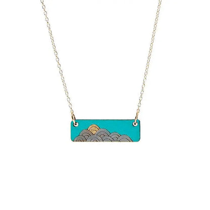 Necklace - Waves Teal Treeline and Tide