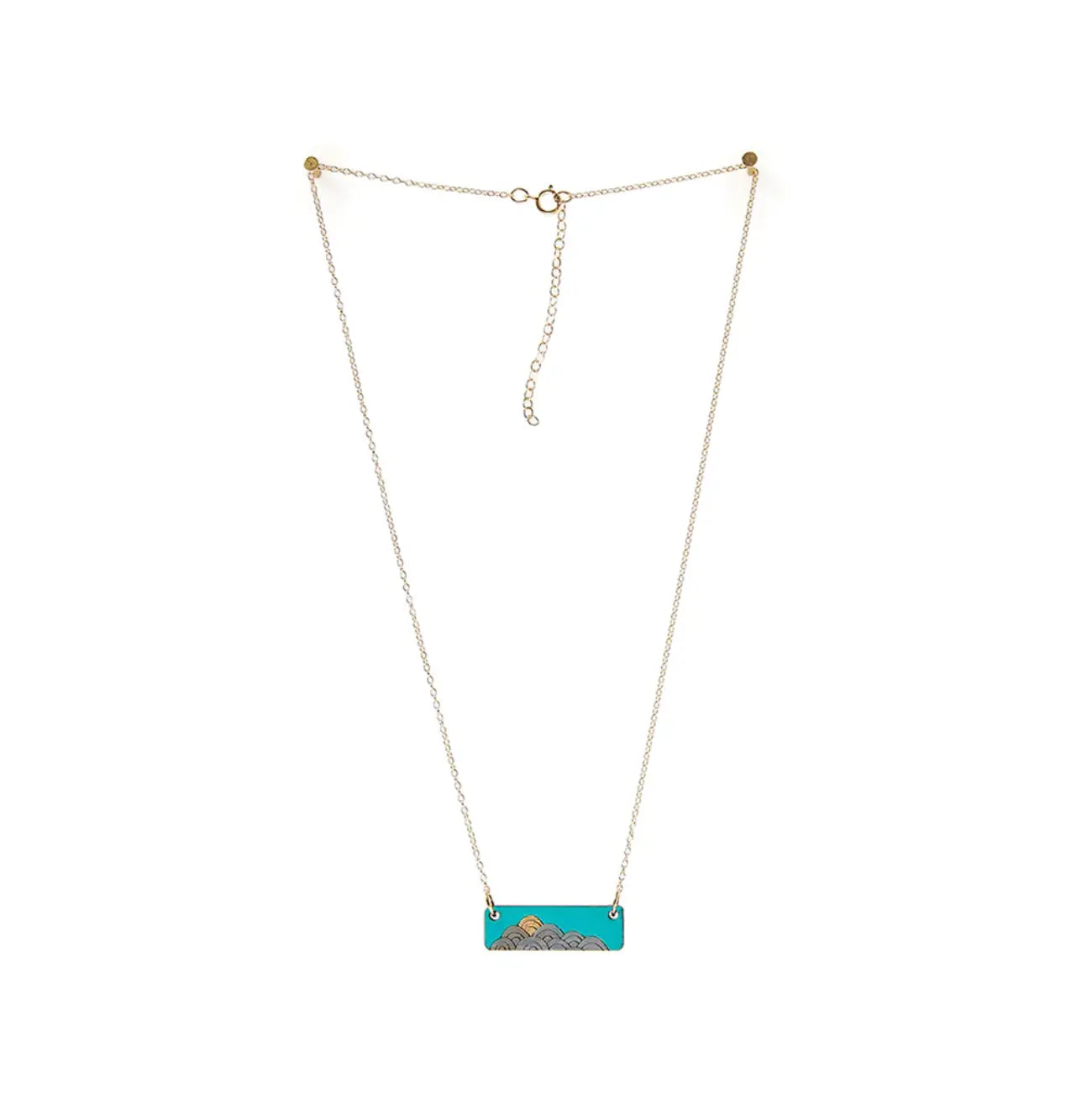 Necklace - Waves Teal Treeline and Tide