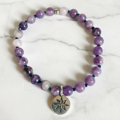 North Star Bracelet, Charm Bracelet, Gemstone Stretch Bracelet, Gemstone Bracelet Janine Gerade