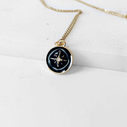 North Star Enamel Necklace Celestial Lisa Trachtman