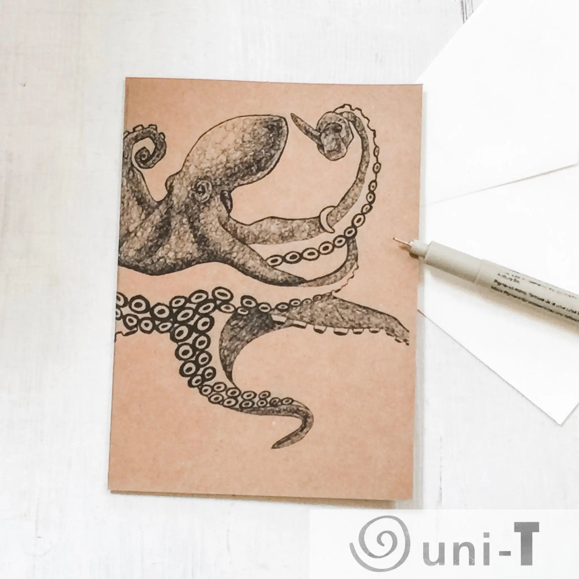 Octopus Greeting Card 4X5.5 Uni-T