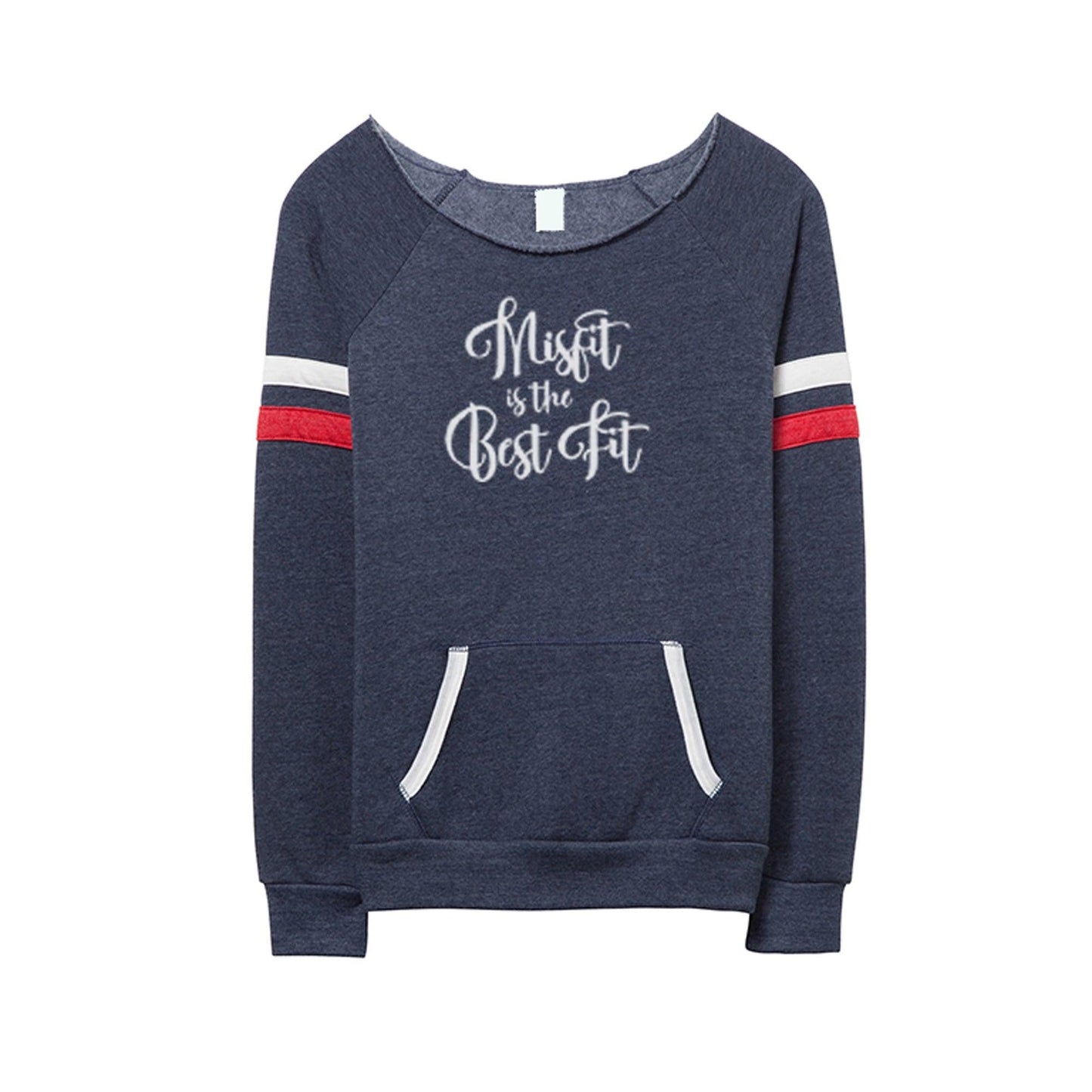 Off-Shoulder Slouchy Sweatshirt - Misfit is the Best Fit Uni-T