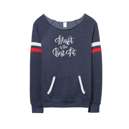 Off-Shoulder Slouchy Sweatshirt - Misfit is the Best Fit Uni-T