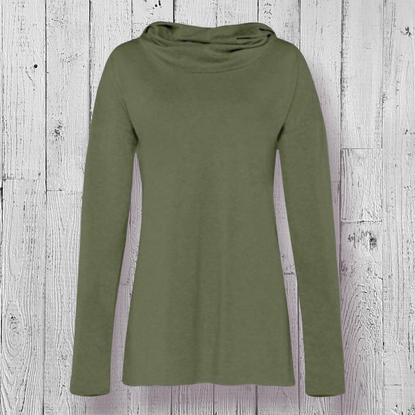 Organic Cotton Cowl Neck Yoga Hoodie, Made in USA Uni-T