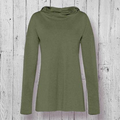 Organic Cotton Cowl Neck Yoga Hoodie, Made in USA Uni-T