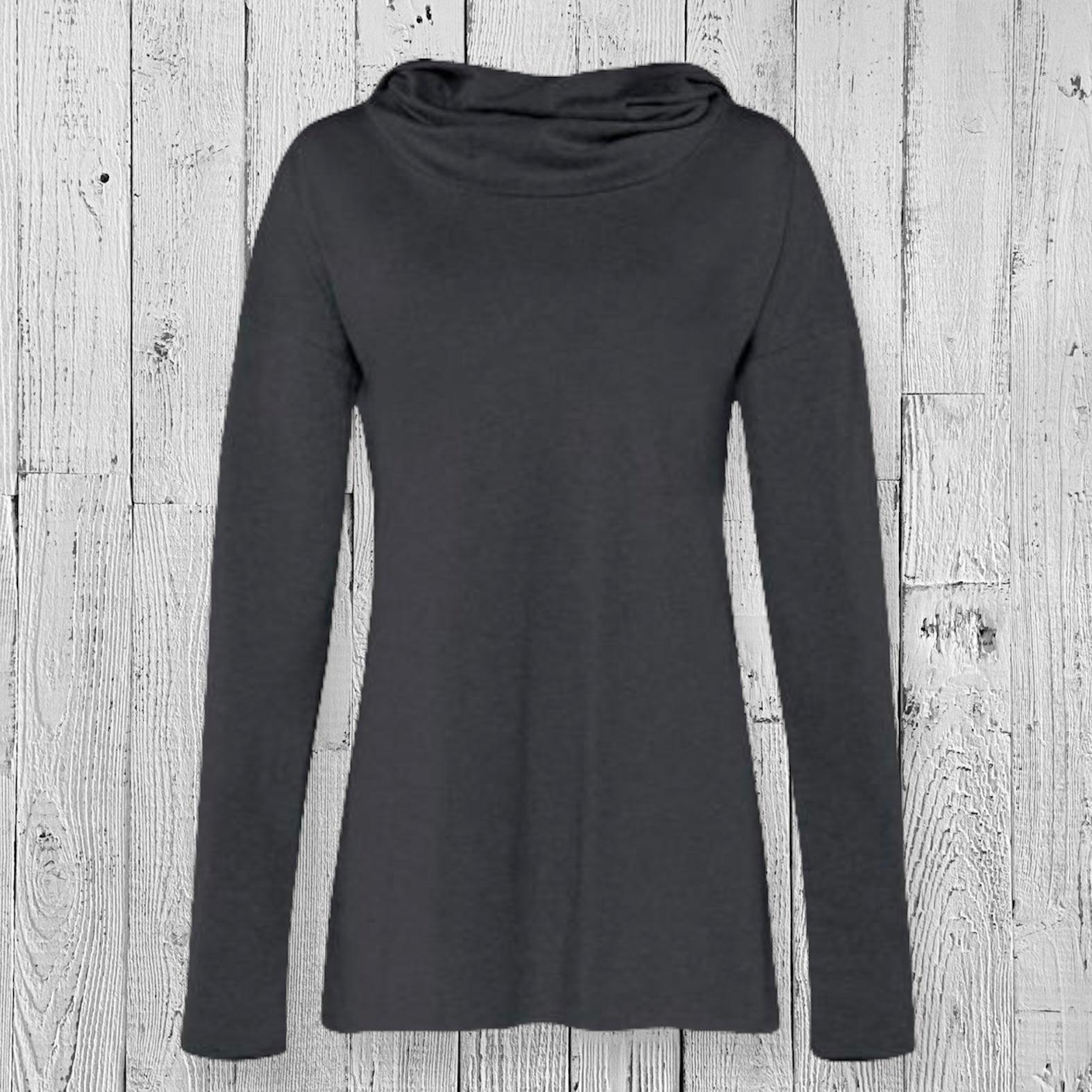 Organic Cotton Cowl Neck Yoga Hoodie, Made in USA Uni-T