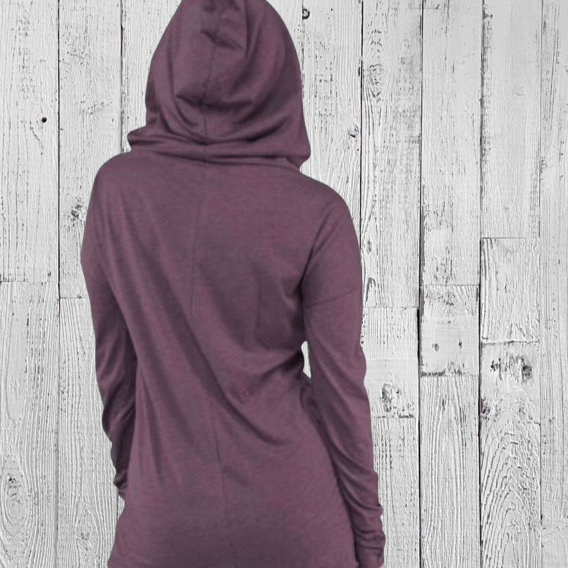 Organic Cotton Cowl Neck Yoga Hoodie, Made in USA Uni-T