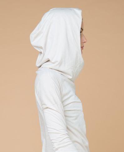 Organic Cotton Cowl Neck Yoga Hoodie, Made in USA Uni-T