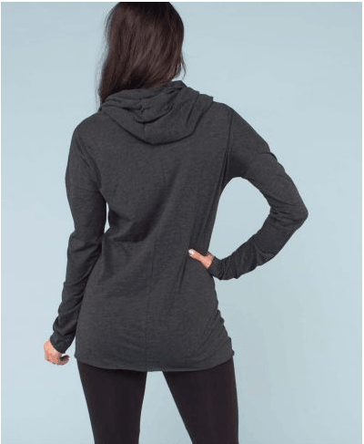 Organic Cotton Cowl Neck Yoga Hoodie, Made in USA Uni-T