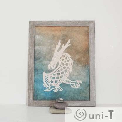 Original Framed Dragon Painting 9X12 Eujin Kim Neilan