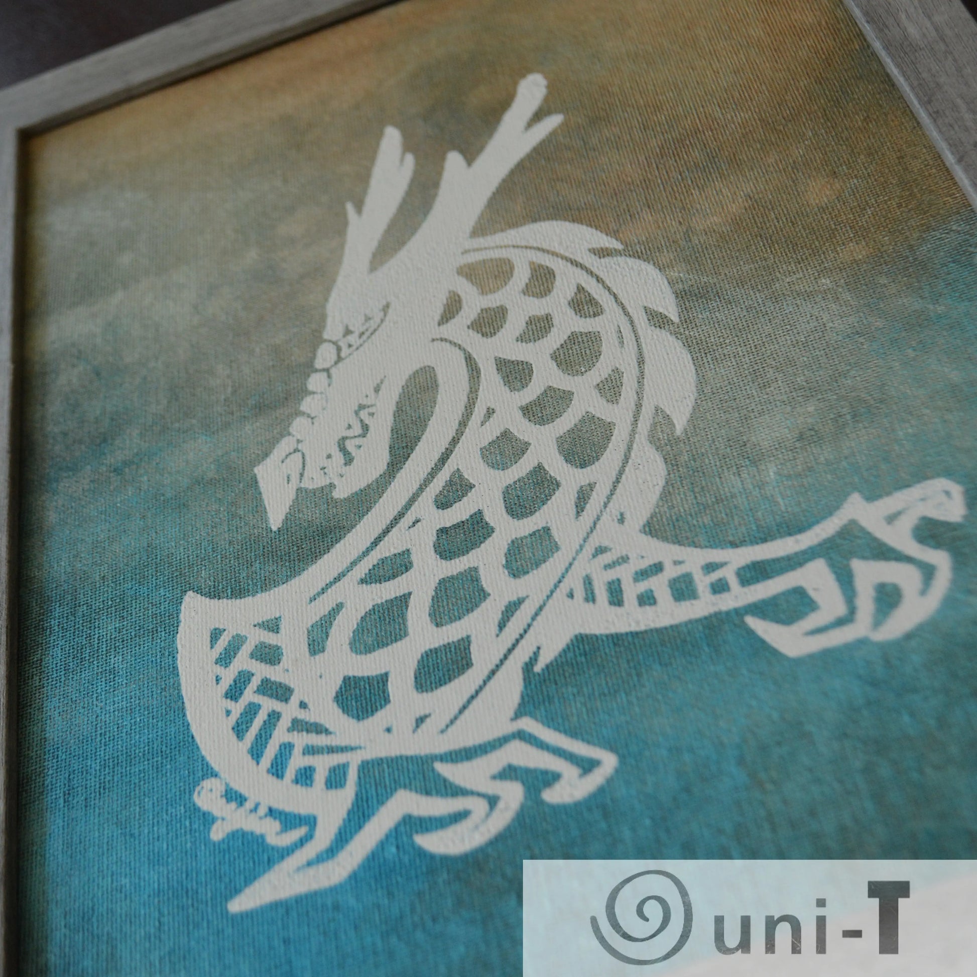 Original Framed Dragon Painting 9X12 Eujin Kim Neilan