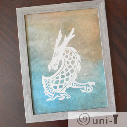 Original Framed Dragon Painting 9X12 Eujin Kim Neilan