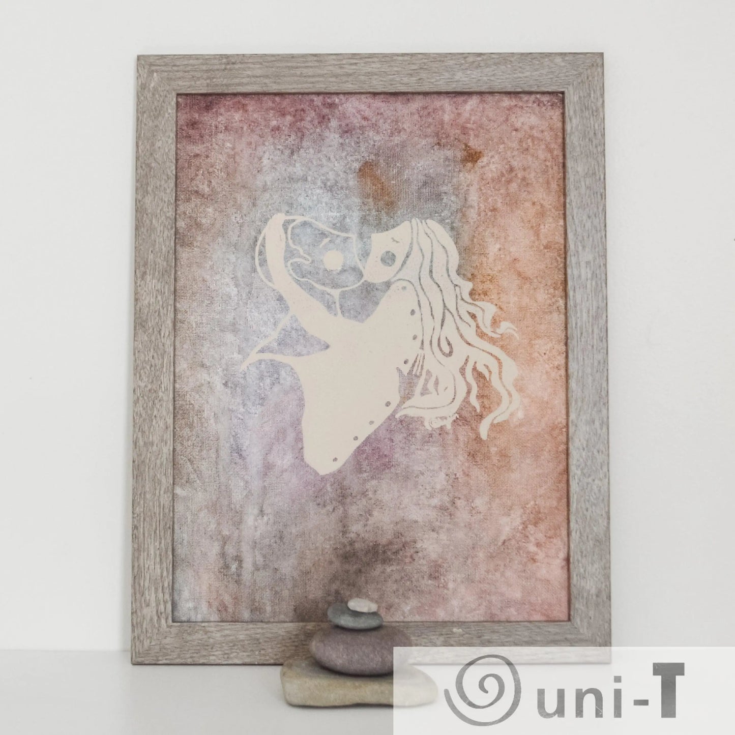 Original Framed Lovers Painting 9X12 Eujin Kim Neilan