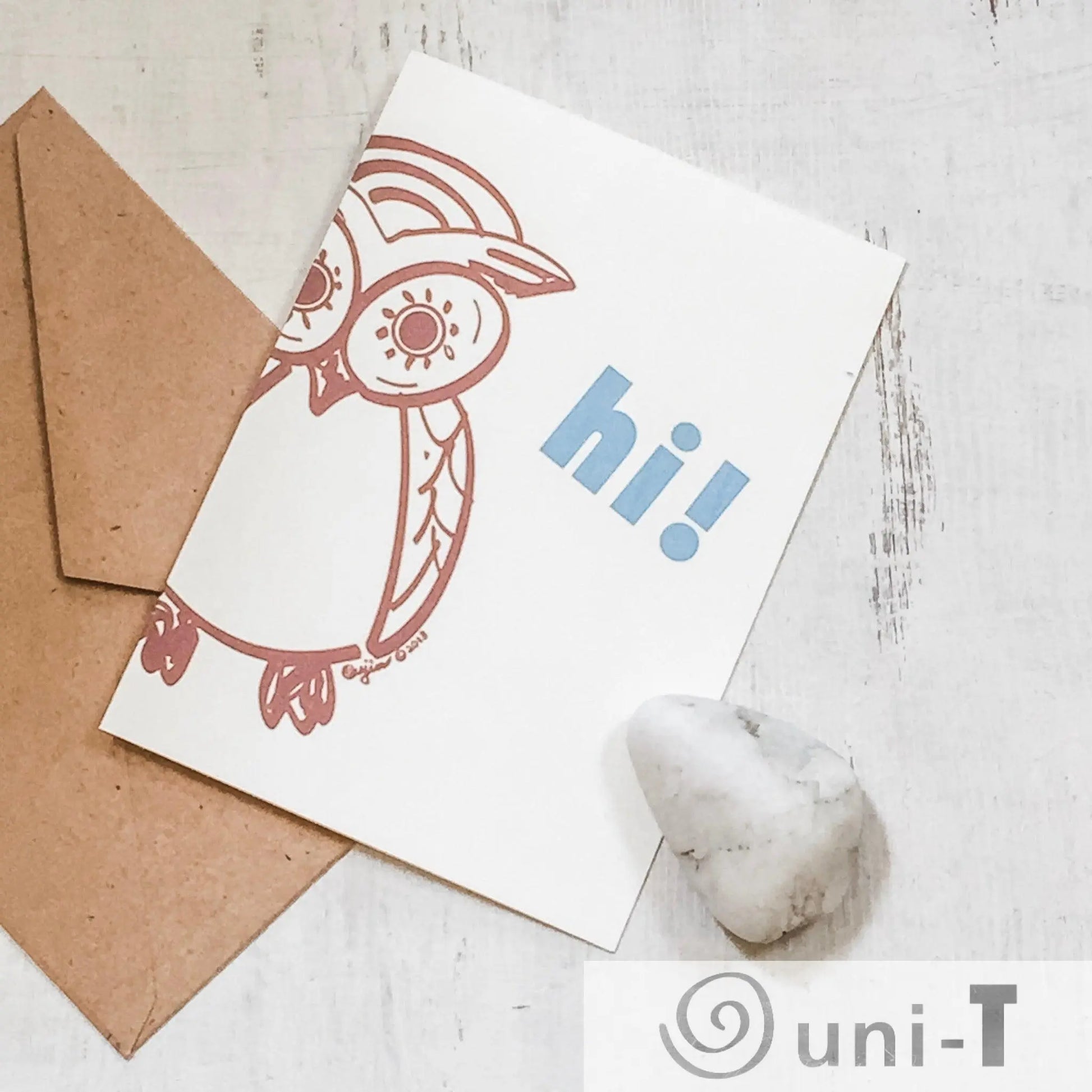 Owl Greeting Card Uni-T