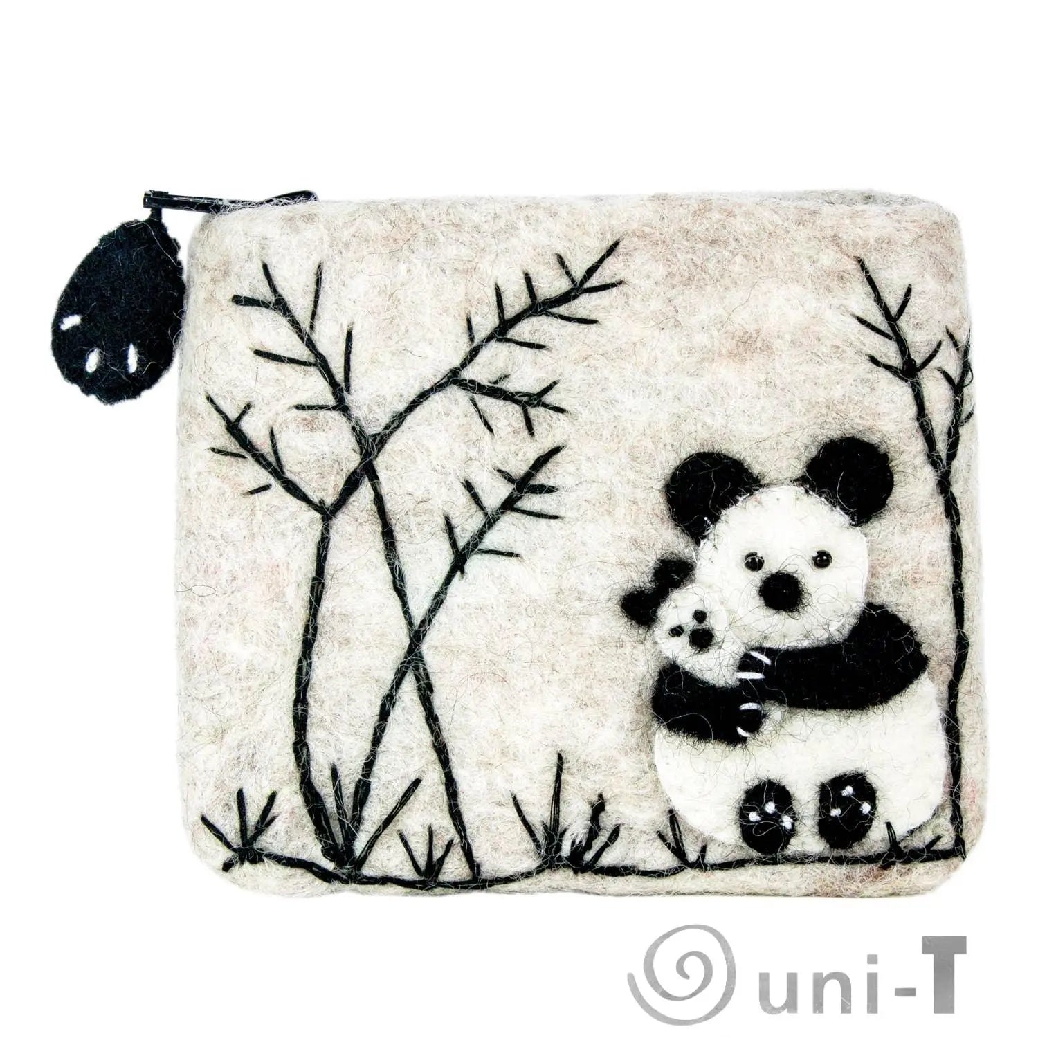 Panda Love Coin Purse dZi Handmade