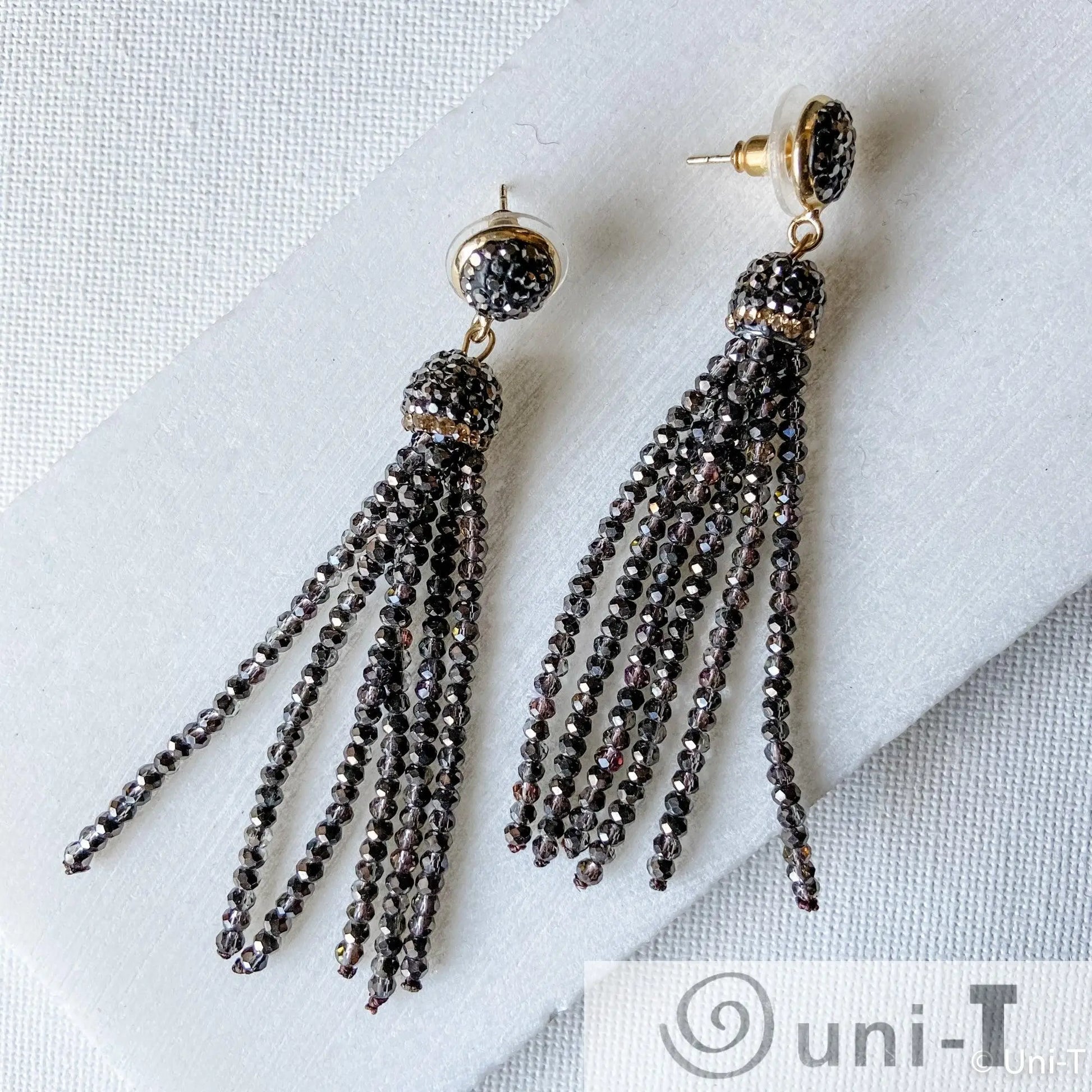 Pave Crystal Tassel Stud Earrings Lisa Trachtman