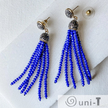 Pave Crystal Tassel Stud Earrings Lisa Trachtman