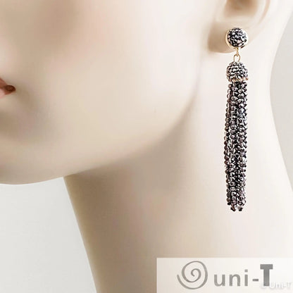 Pave Crystal Tassel Stud Earrings Lisa Trachtman