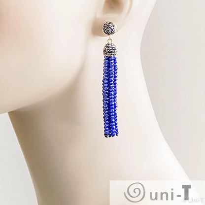 Pave Crystal Tassel Stud Earrings Lisa Trachtman