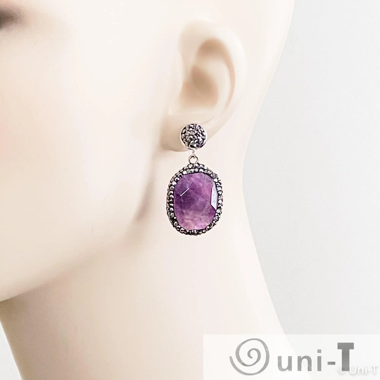 Pave & Agate Stud Earrings Lisa Trachtman