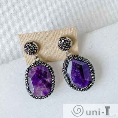 Pave & Agate Stud Earrings Lisa Trachtman