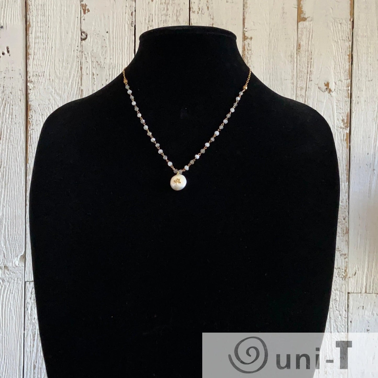 Pearl, Moonstone and Labradorite with 14K Gold Filled Necklace Regina McGearty