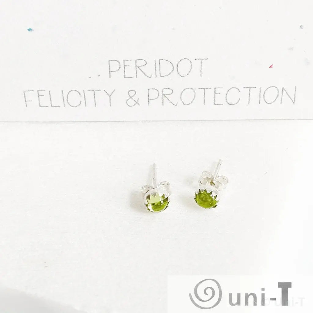 Peridot Stud Earrings, Birthday Gemstone - August Janine Gerade