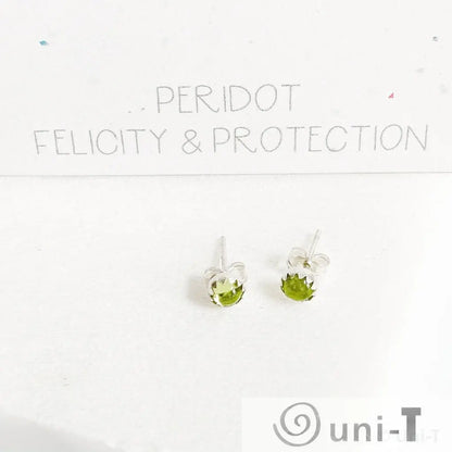 Peridot Stud Earrings, Birthday Gemstone - August Janine Gerade