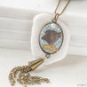 Massachusetts and Heart in Light Blue Crystal Clay Necklace Uni-T Necklace