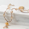 Gold Twist Swarovski Crystals with Gold Toggle Clasp and Murano Gold Glass Bead and Quartz Drops Uni-T Necklace