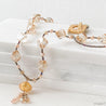 Gold Twist Swarovski Crystals with Gold Toggle Clasp and Murano Gold Glass Bead and Quartz Drops Uni-T Necklace